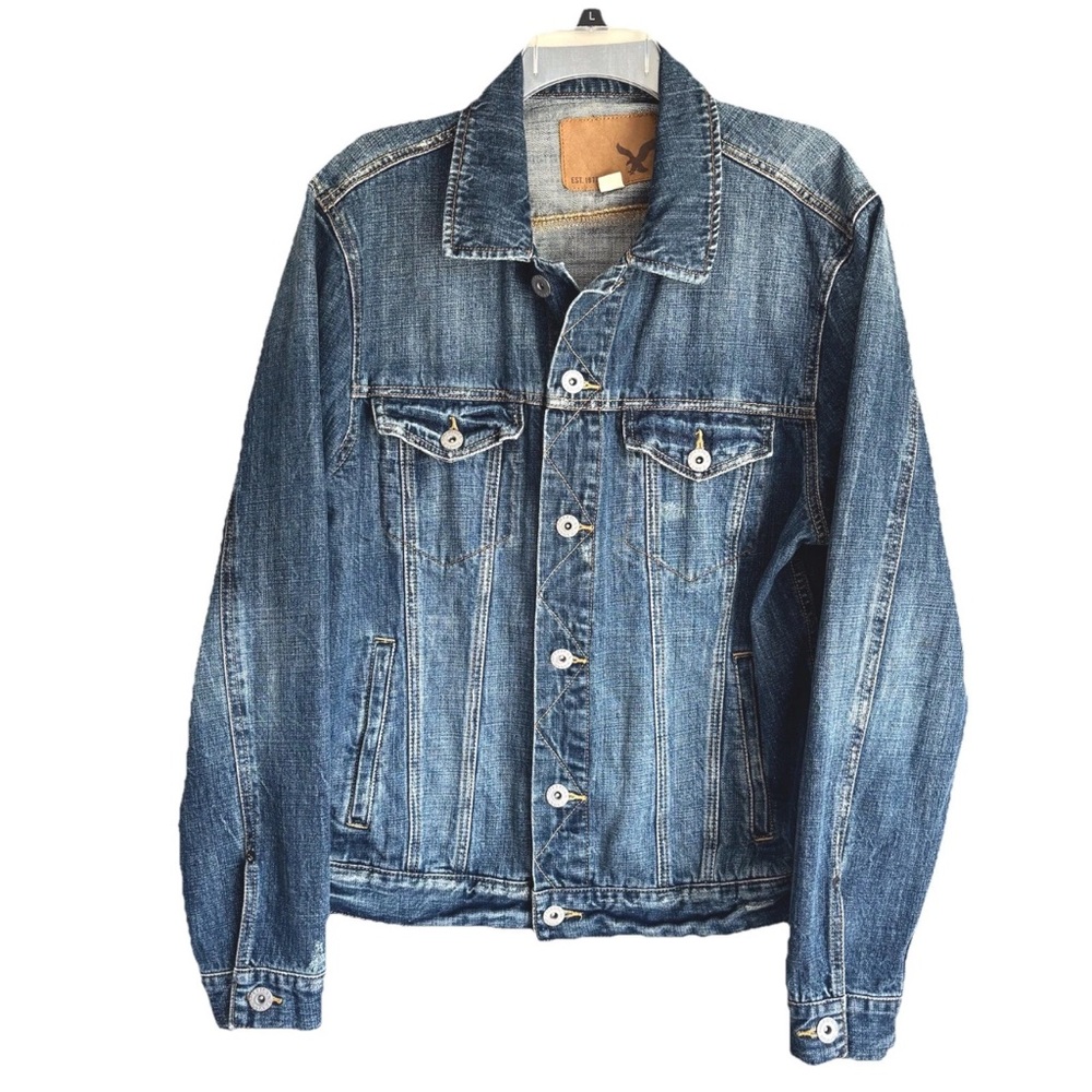 American Eagle Outfitters Men’s Denim Trucker Jean Jacket Size Large